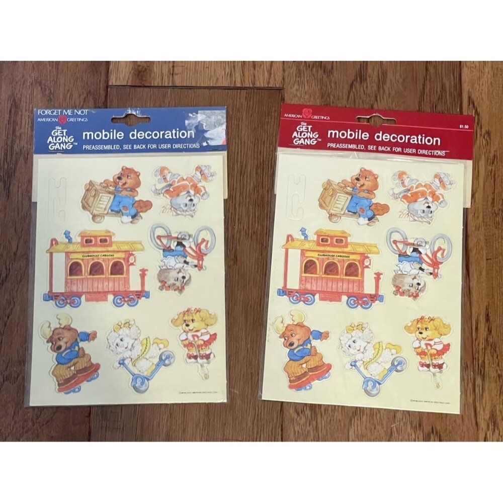 2 Vintage The Get Along Gang Hanging Mobile Decorations NEW 80s NOS 1986